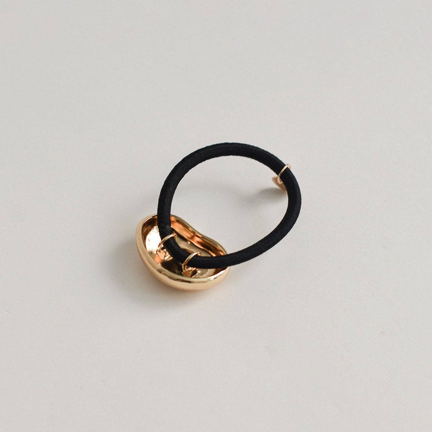 Gold Pebble-Shaped Metal Cuff Hair Tie