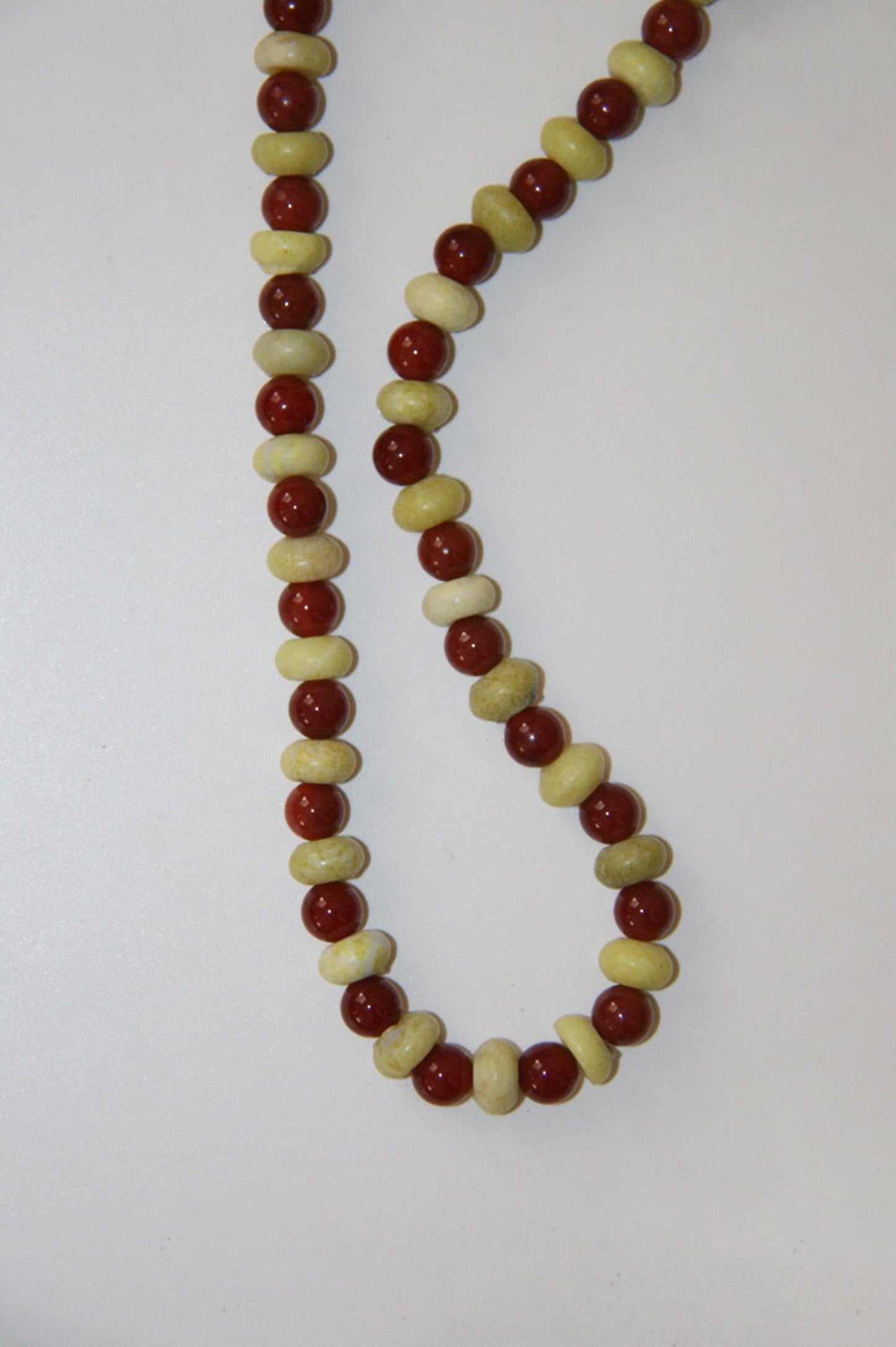 Carnelian and Serpentine Beaded Necklace