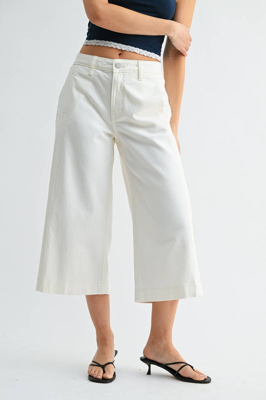 Off White Sideseam Wide Capri