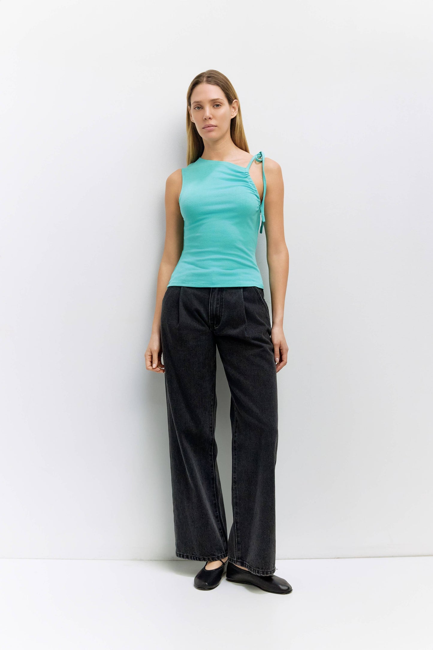 Asymmetrical Tie Knit Tank