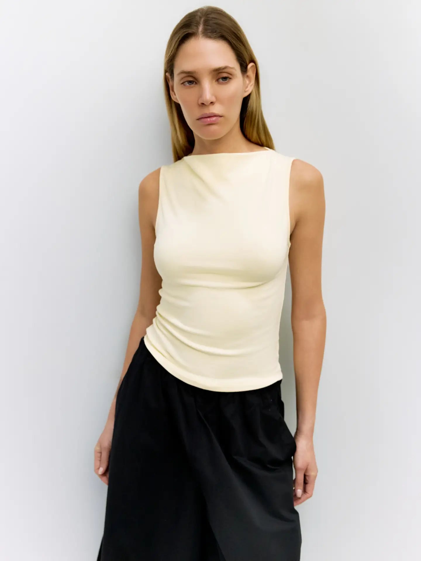 Cowl Neck Knit Tank Top