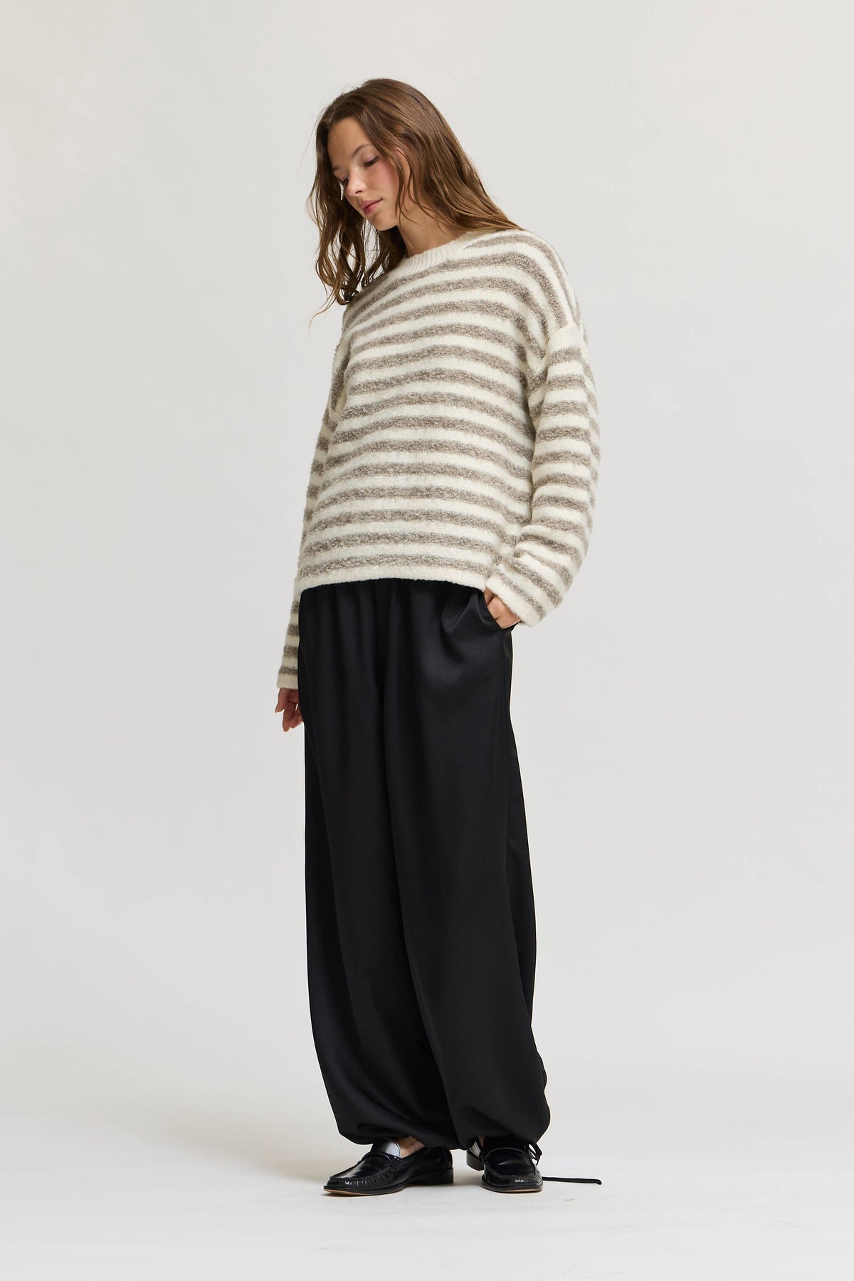 Black Satin Balloon Pants