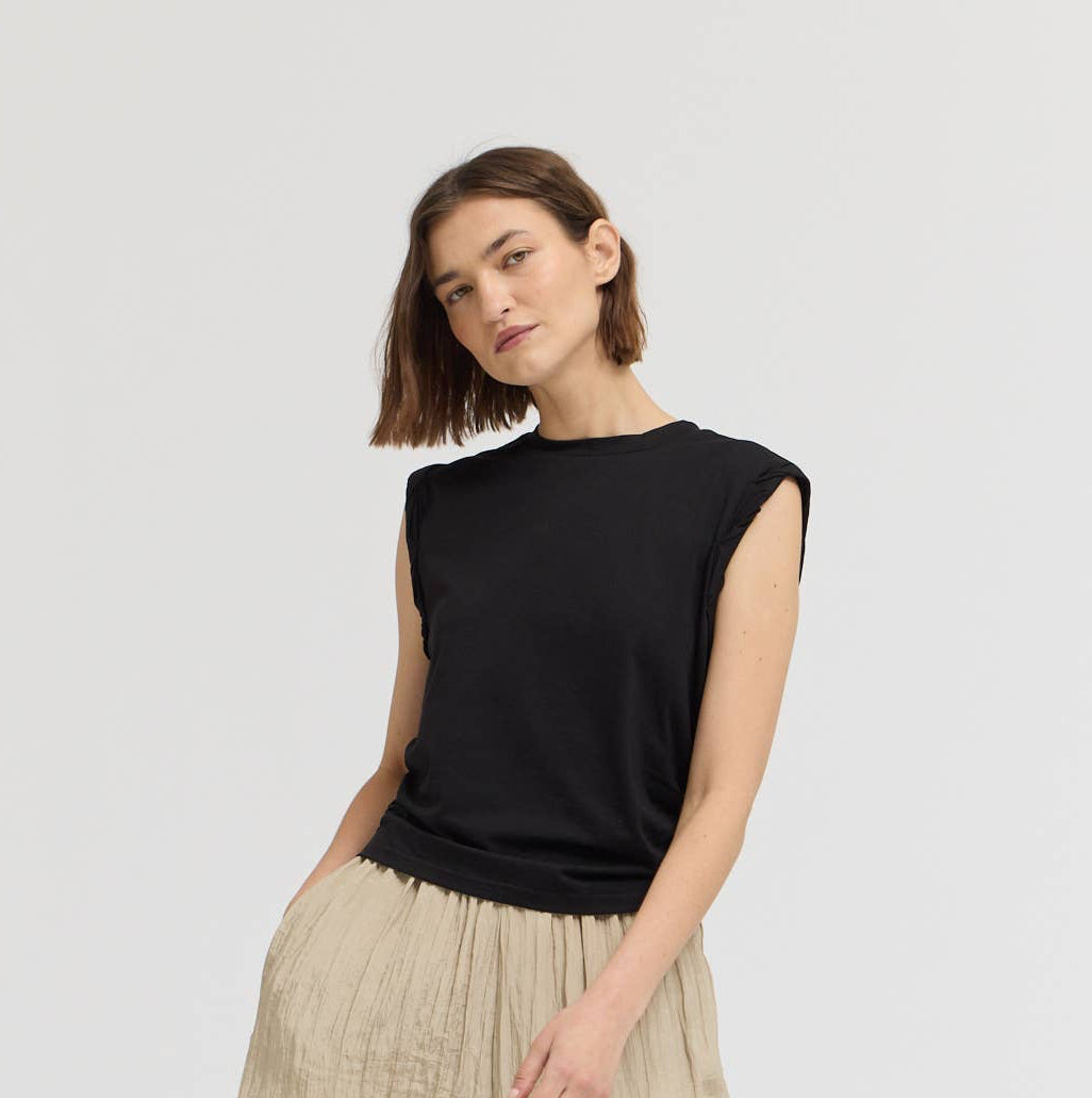Black Twist Detail Sleeveless Top