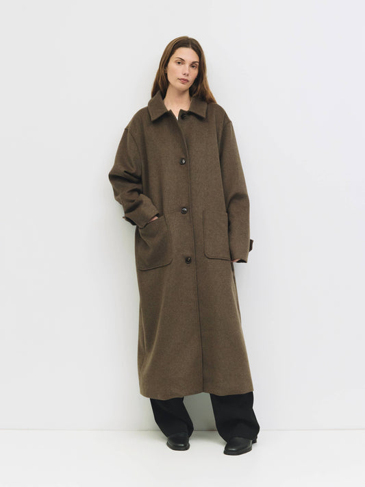 Brown Wool Classic Long Coat