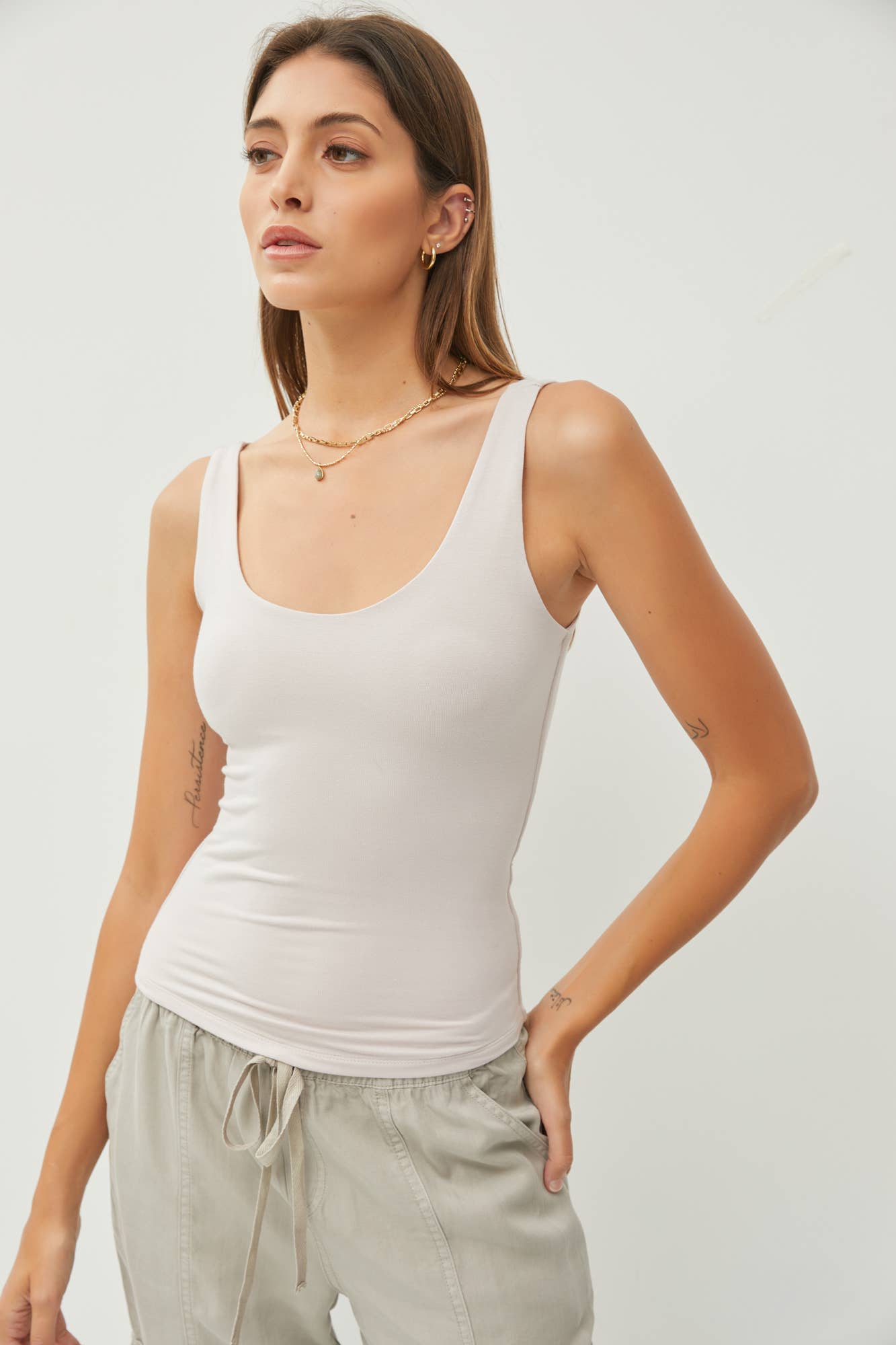 Scoop Neck Jersey Tank Top