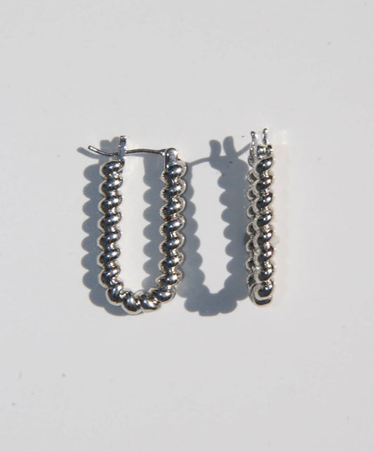 U Shape Rope-Textured Hoop Earrings