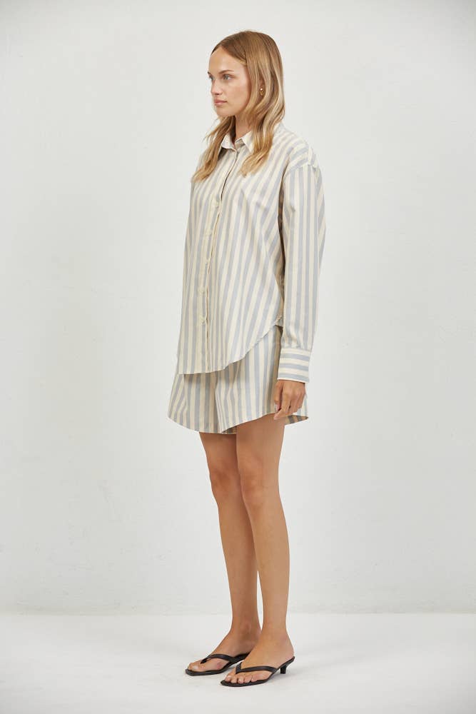 Blue Striped Button Down Long Sleeve