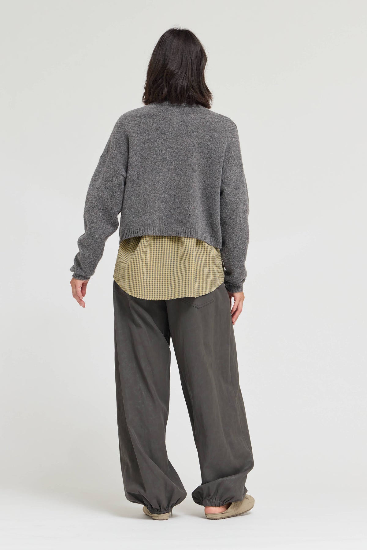 Funnel Neck Cropped Cardigan
