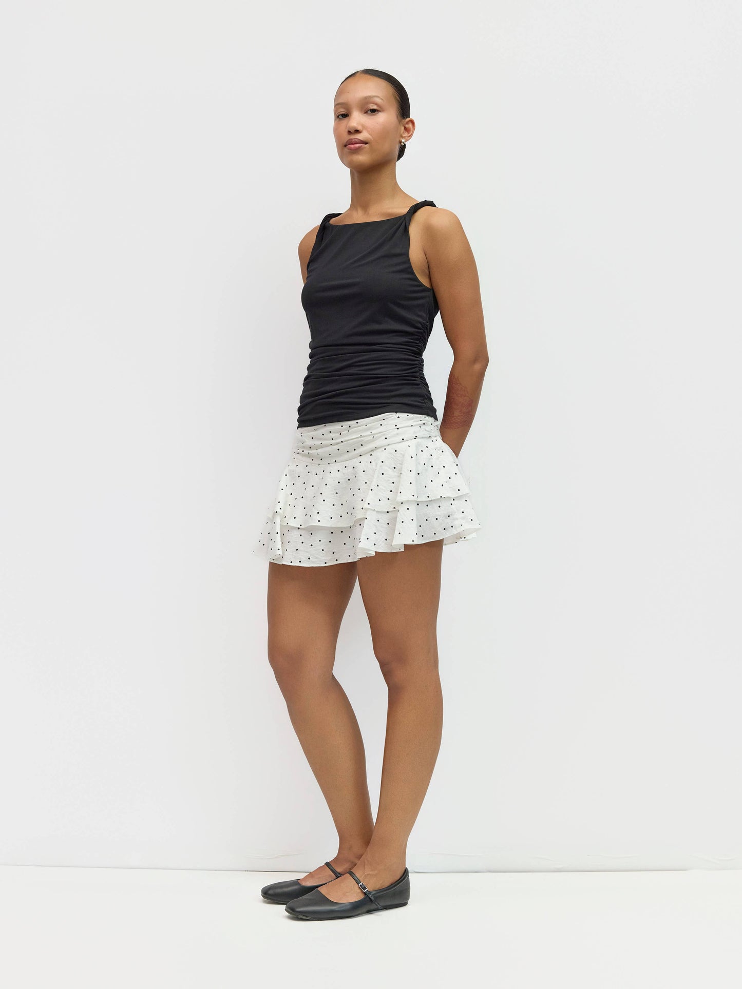 Twist Tie Ruched Waist Tank