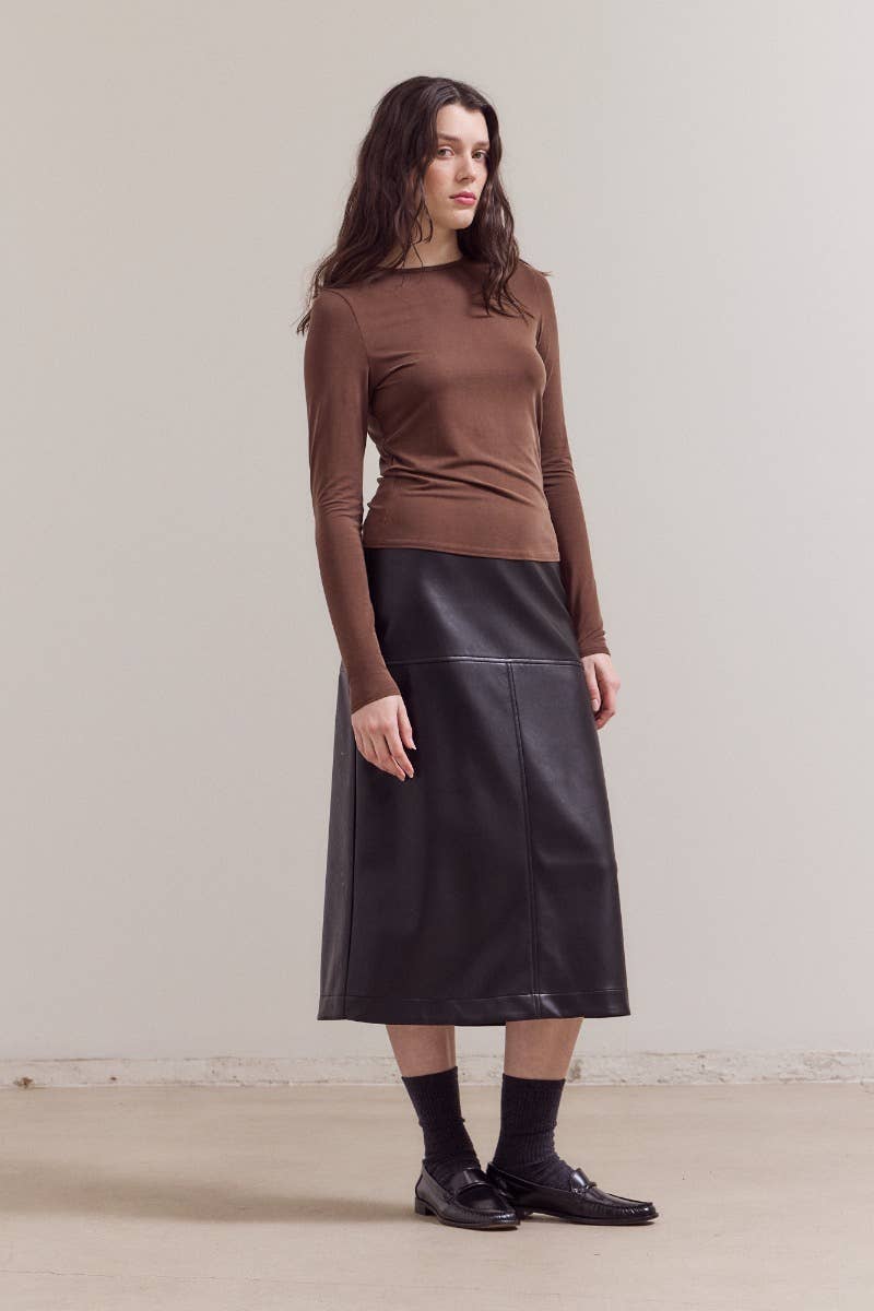 Brown Long Sleeve Jersey Tee