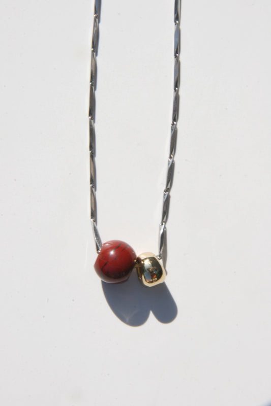 Rose Quartz Mixed Metal Necklace