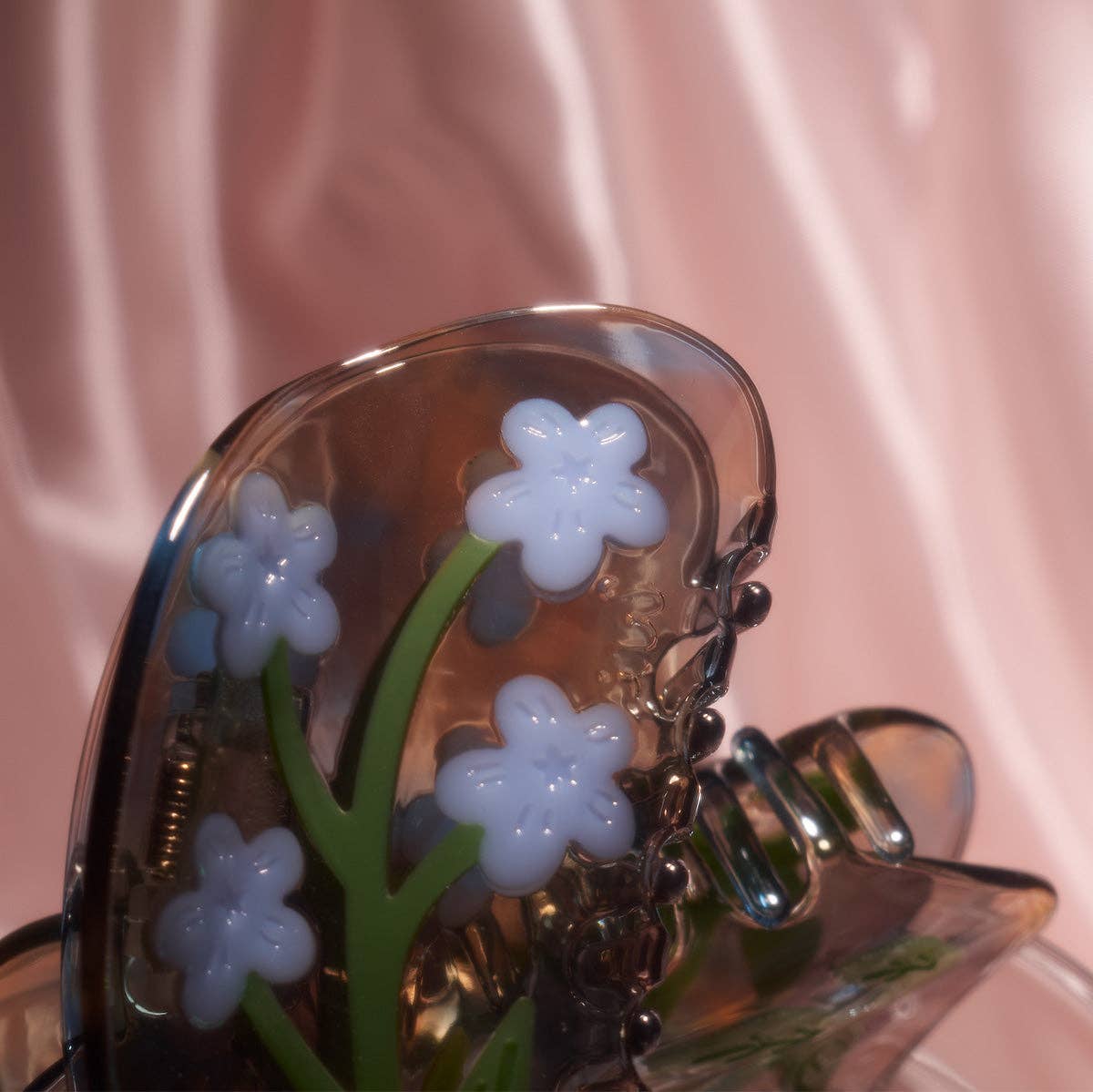 Light Blue Forget-Me-Not Flower Acetate Hair Claw