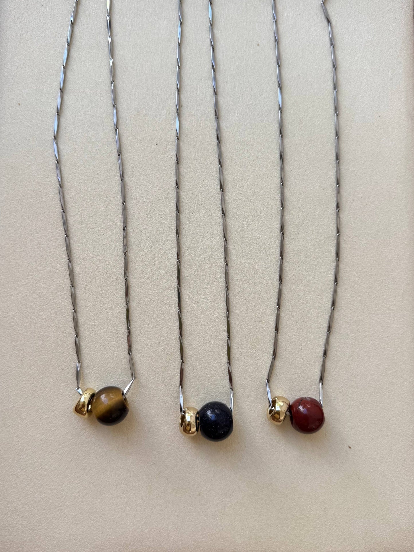 Rose Quartz Mixed Metal Necklace
