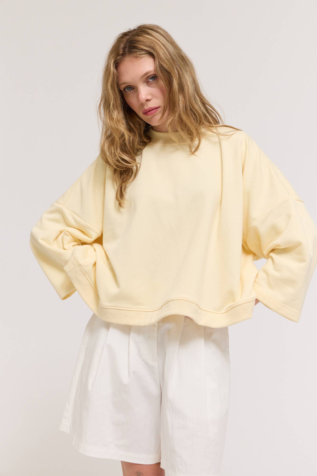 Butter Yellow Crewneck Terry Sweatshirt