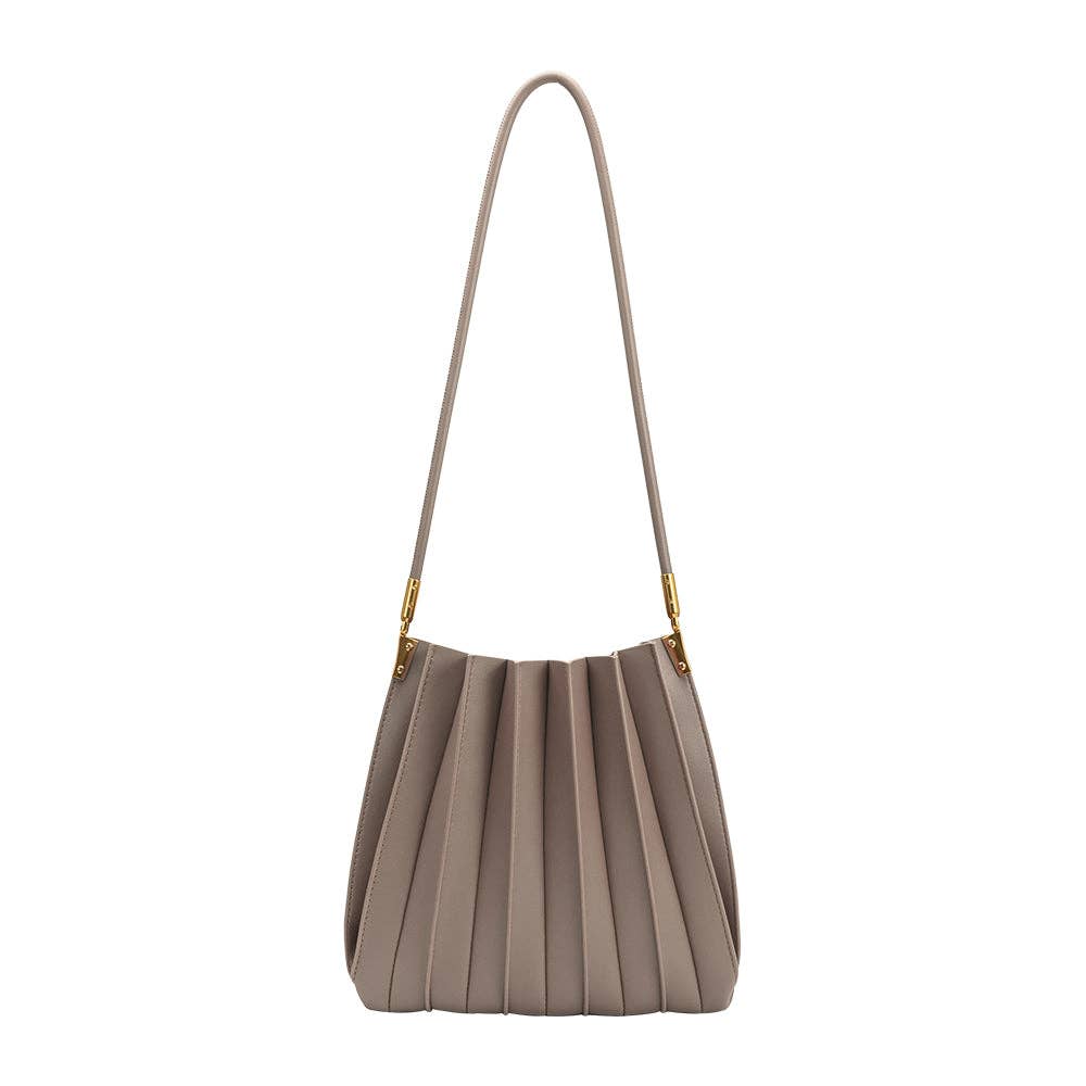 Carrie Mushroom Pleated Vegan Shoulder Bag