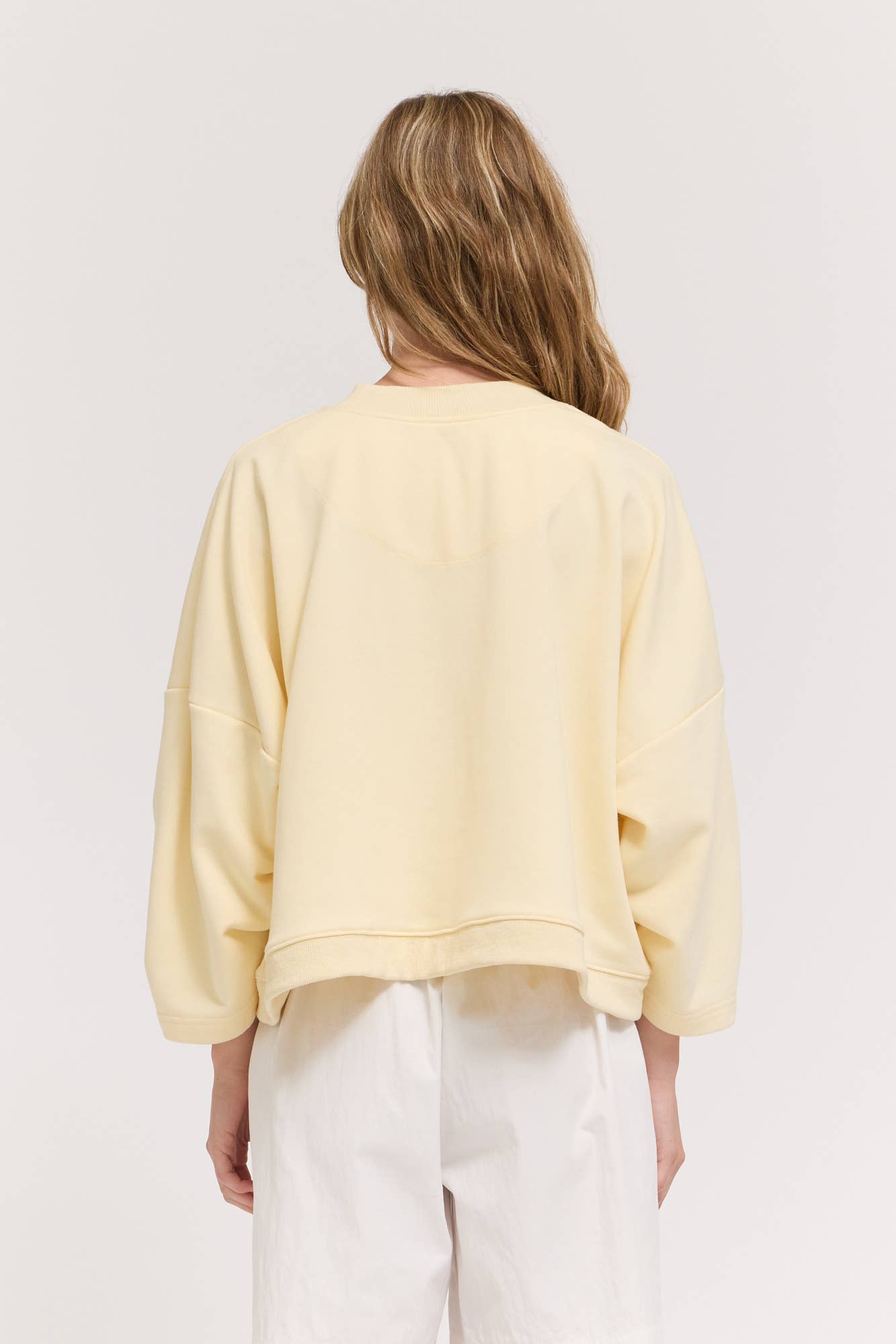Butter Yellow Crewneck Terry Sweatshirt