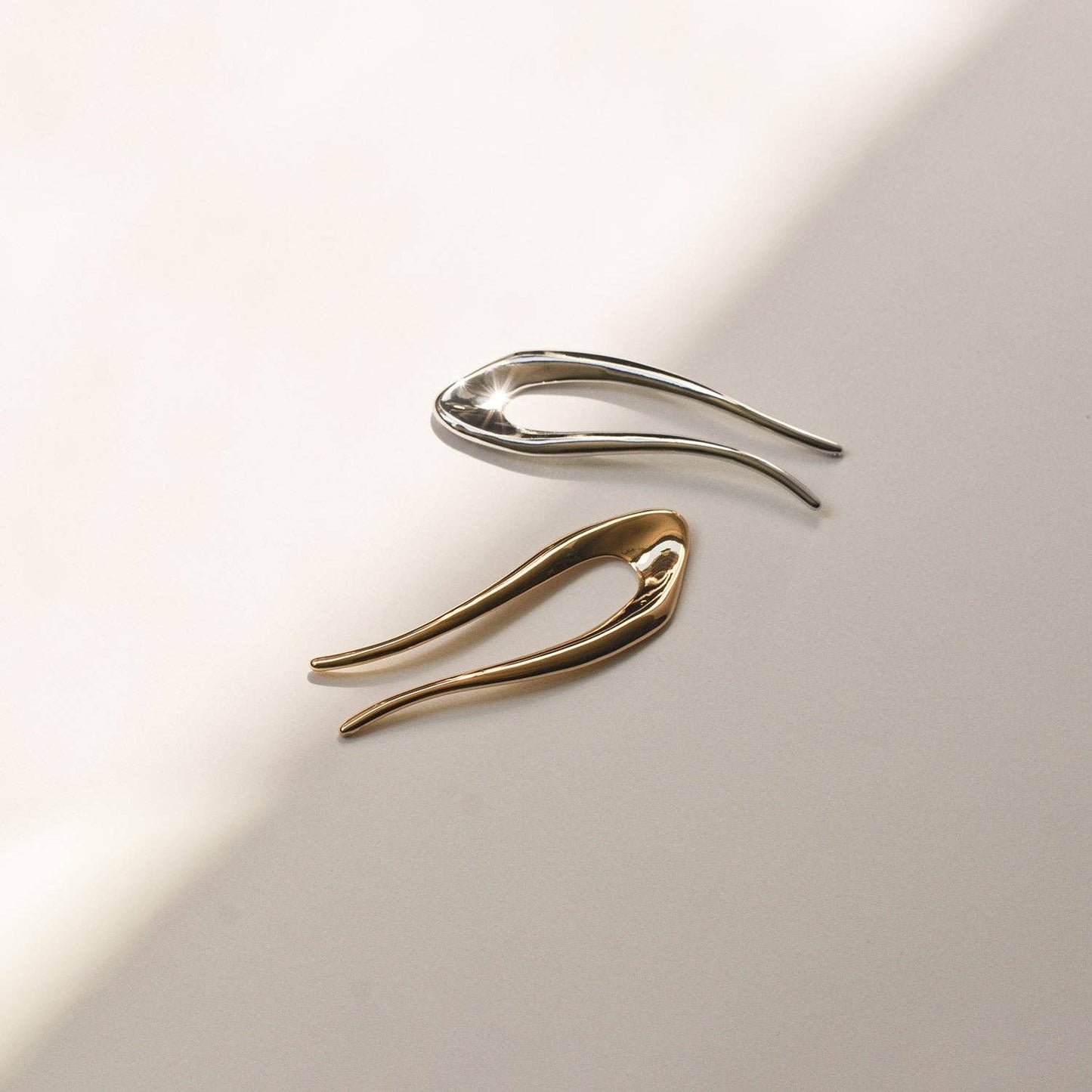 Gold Short U-Shaped Metal Hair Stick