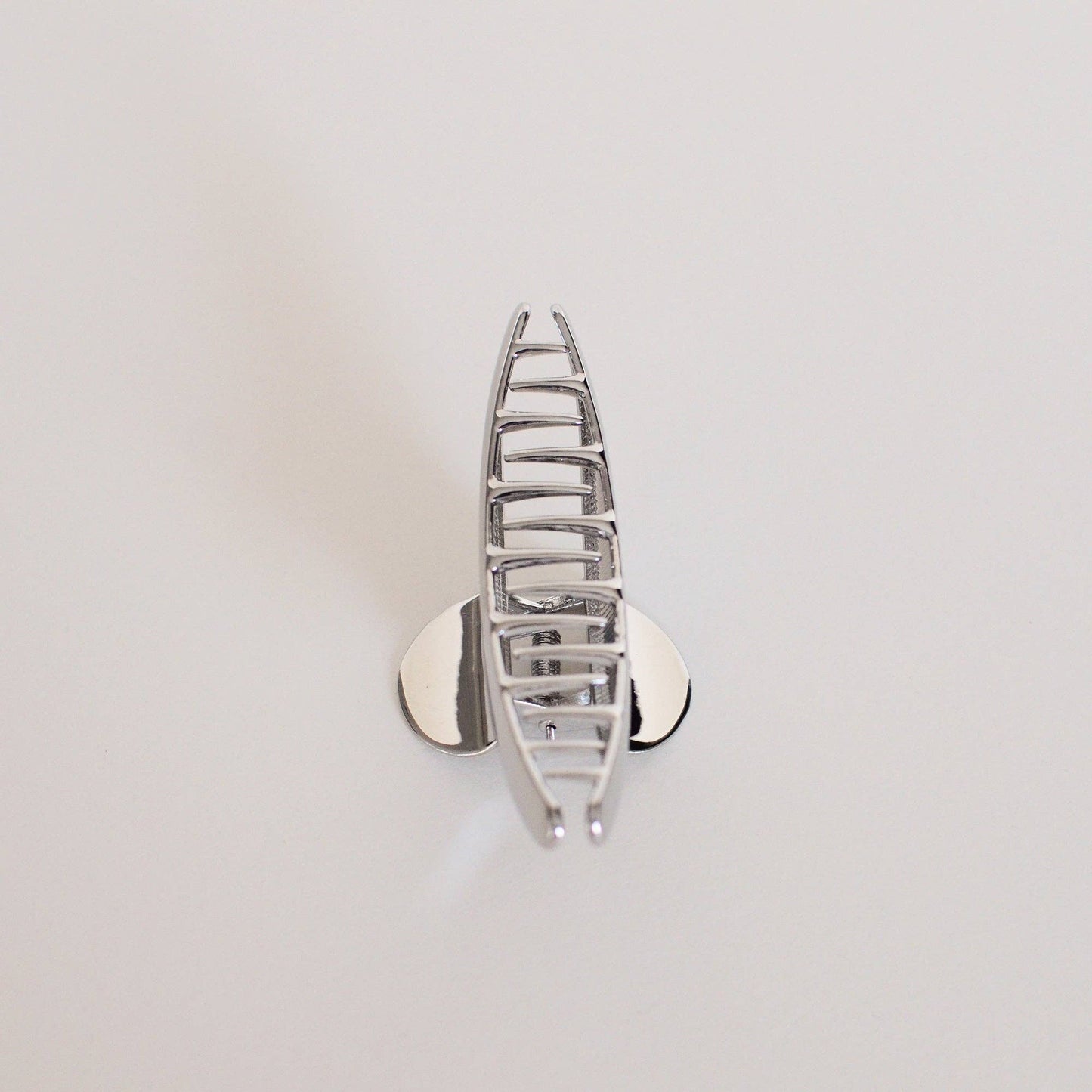 Silver Luna Arc Metal Hair Claw Clip
