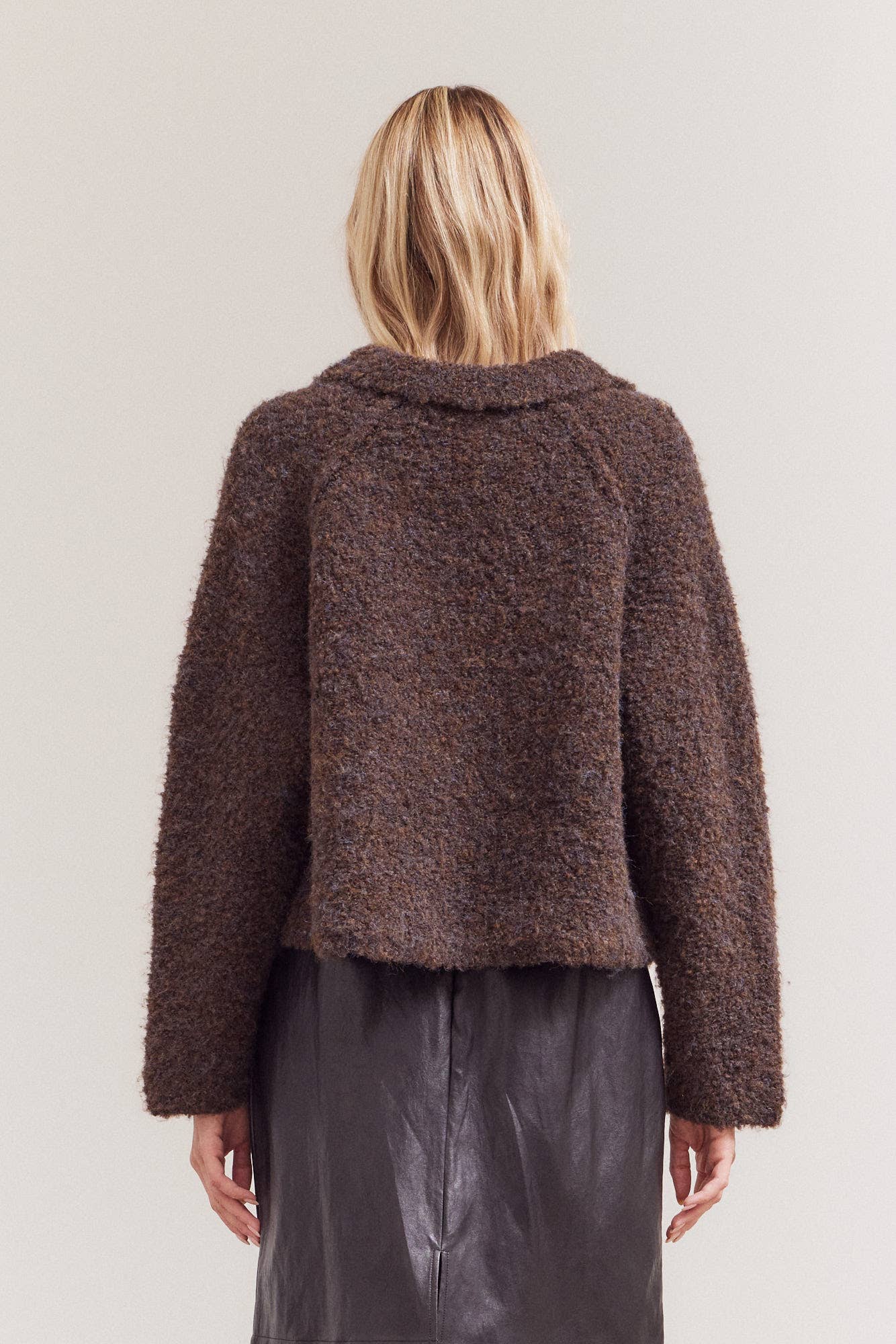Boucle Knitted Zip-Up Jacket