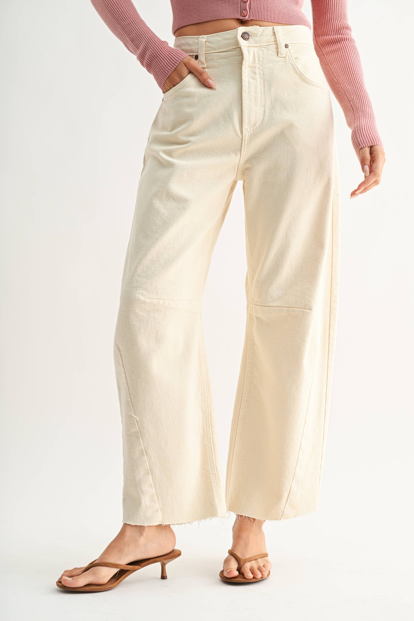 Almond Seamed Barrel Jean