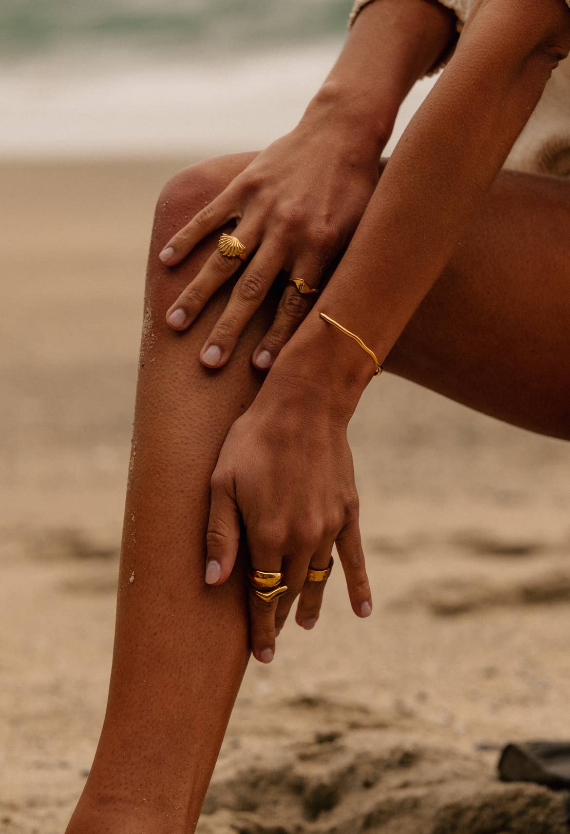 Gold Modern Rectangular Ring
