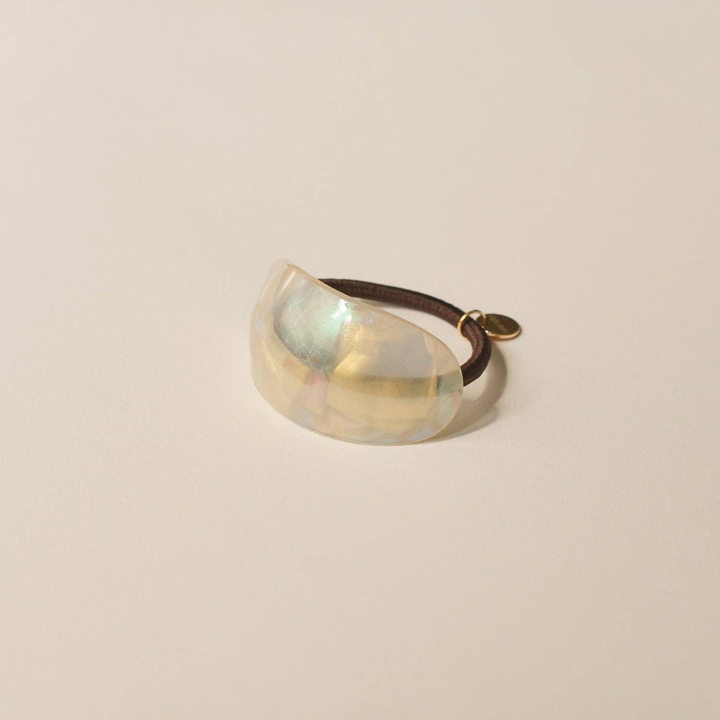 Crystal Shell Oval Resin Ponytail Hair Tie