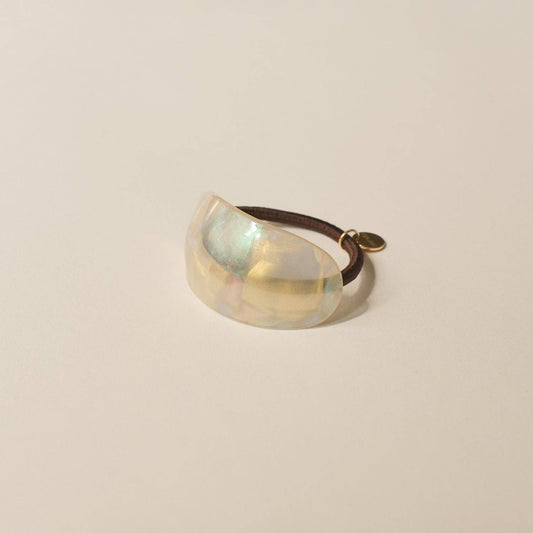 Crystal Shell Oval Resin Ponytail Hair Tie