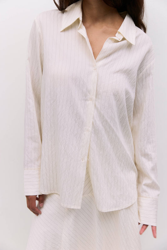 Ivory Pinstripe Button Up Shirt