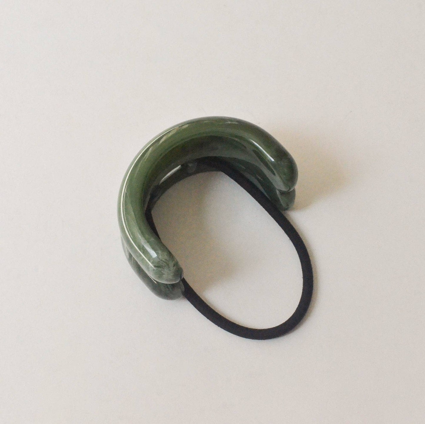 Green Double Arch Acrylic Ponytail Hair Tie