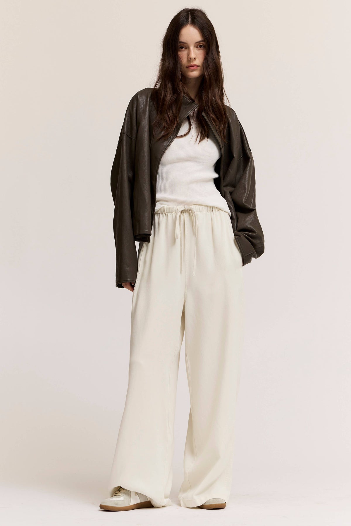 High Collar Vegan Leather Jacket