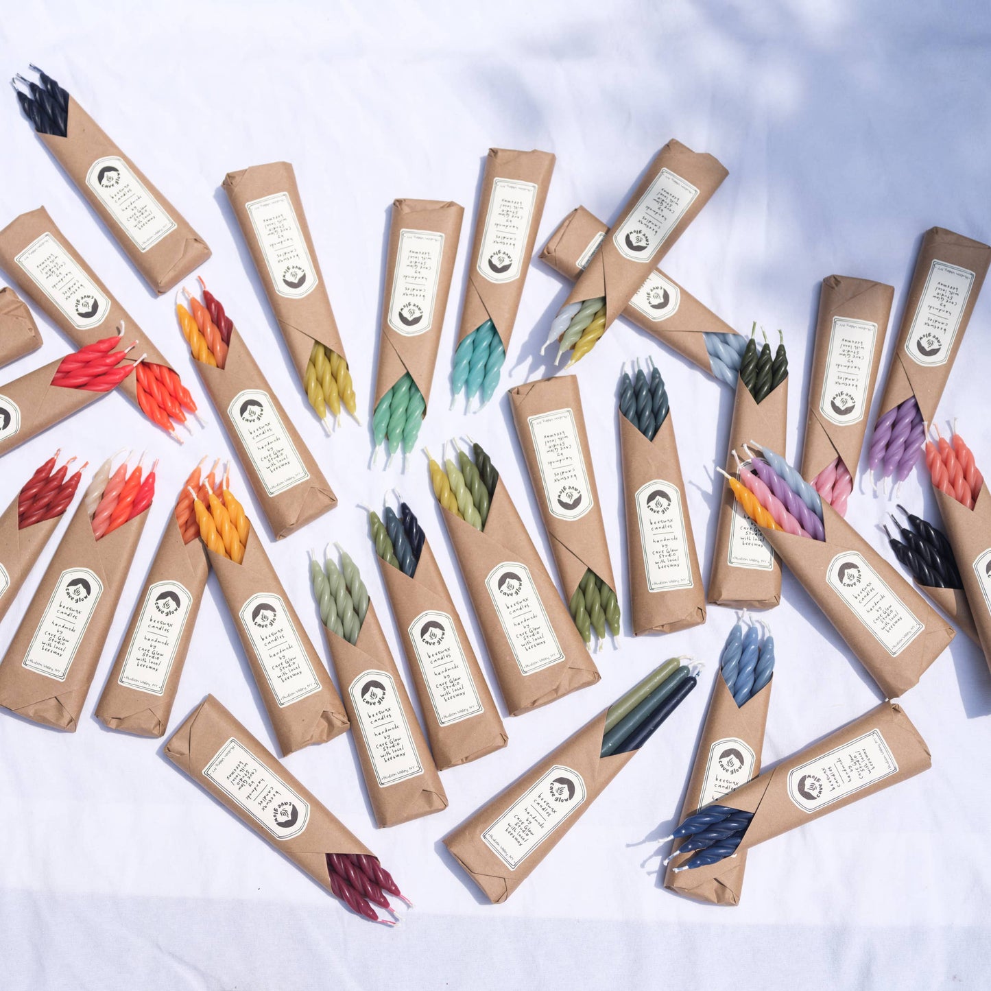 Black Beeswax Spiral Taper Candles - Set of 3