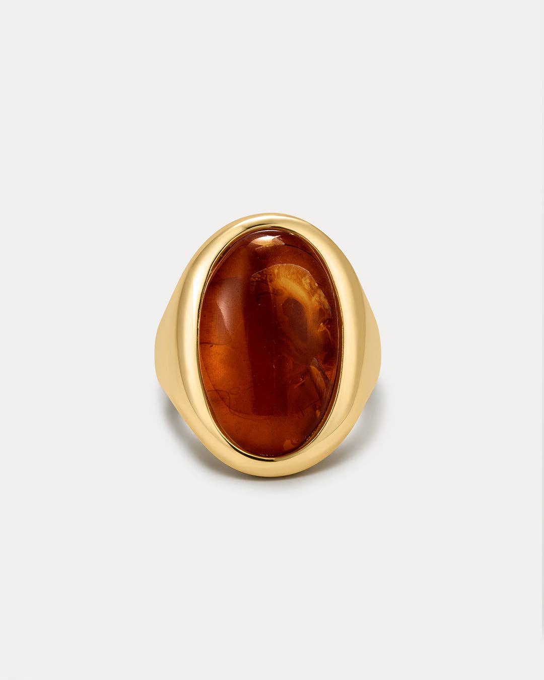 Gold  Amber Honey Resin Statement Ring