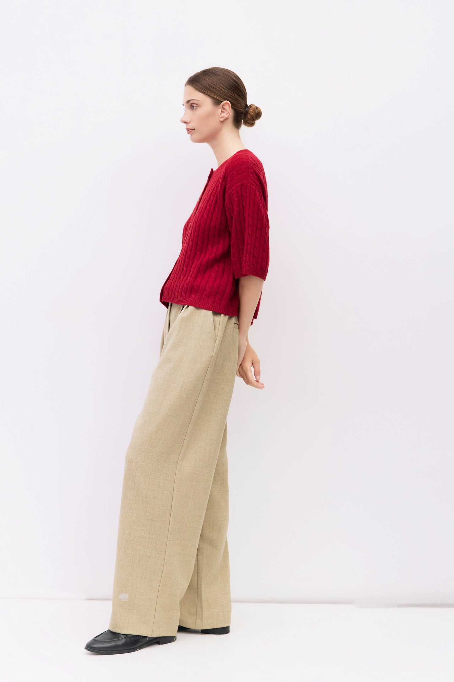 Cable Knit Elbow Sleeve Cardigan