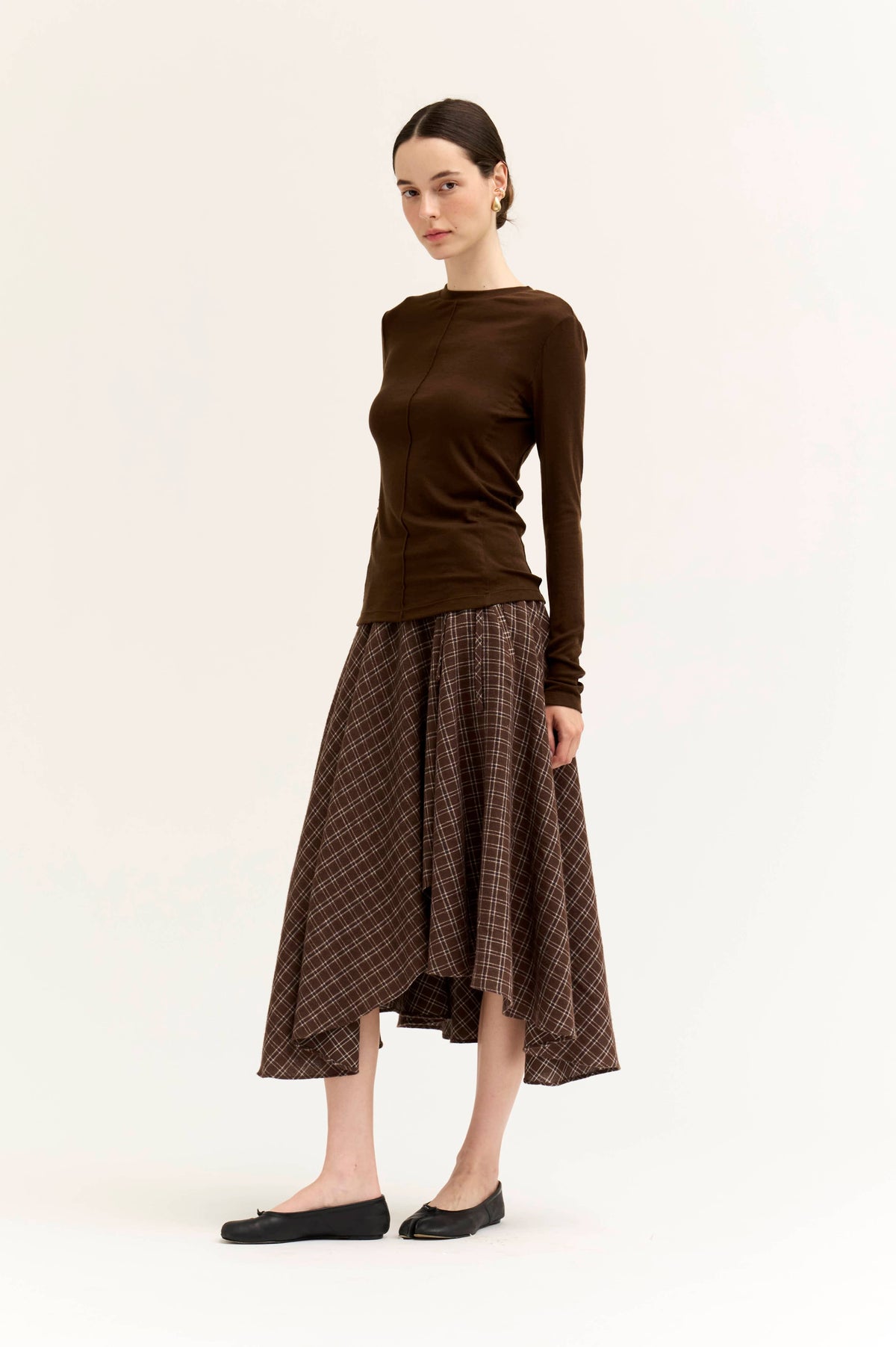 Fitted Seamed Long Sleeve Tee