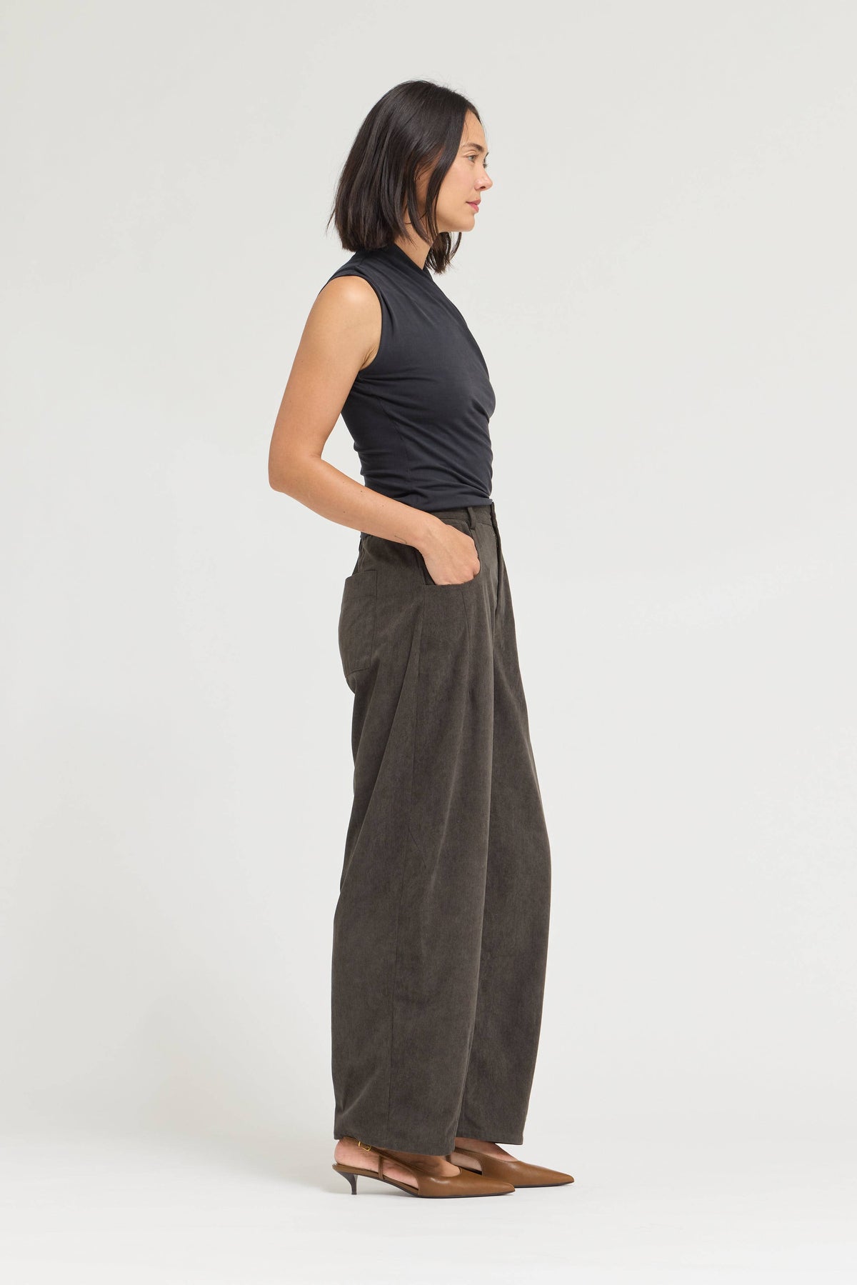 Earthy Olive Relaxed Corduroy Pants