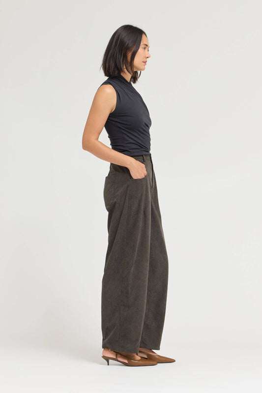 Earthy Olive Relaxed Corduroy Pants