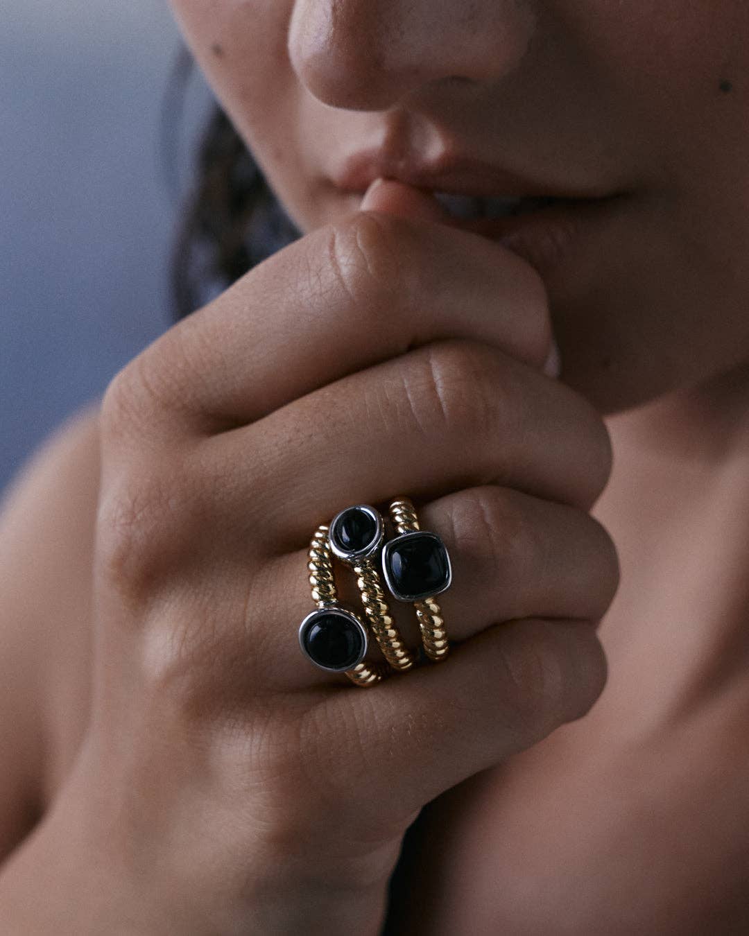 The Midnight Mesa Ring Set - Silver
