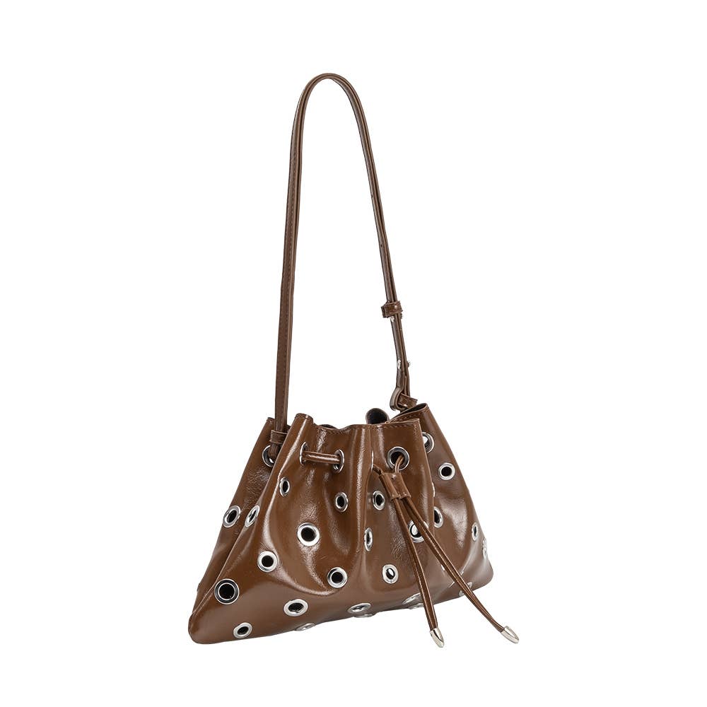 Paloma Chocolate Vegan Leather Shoulder Bag