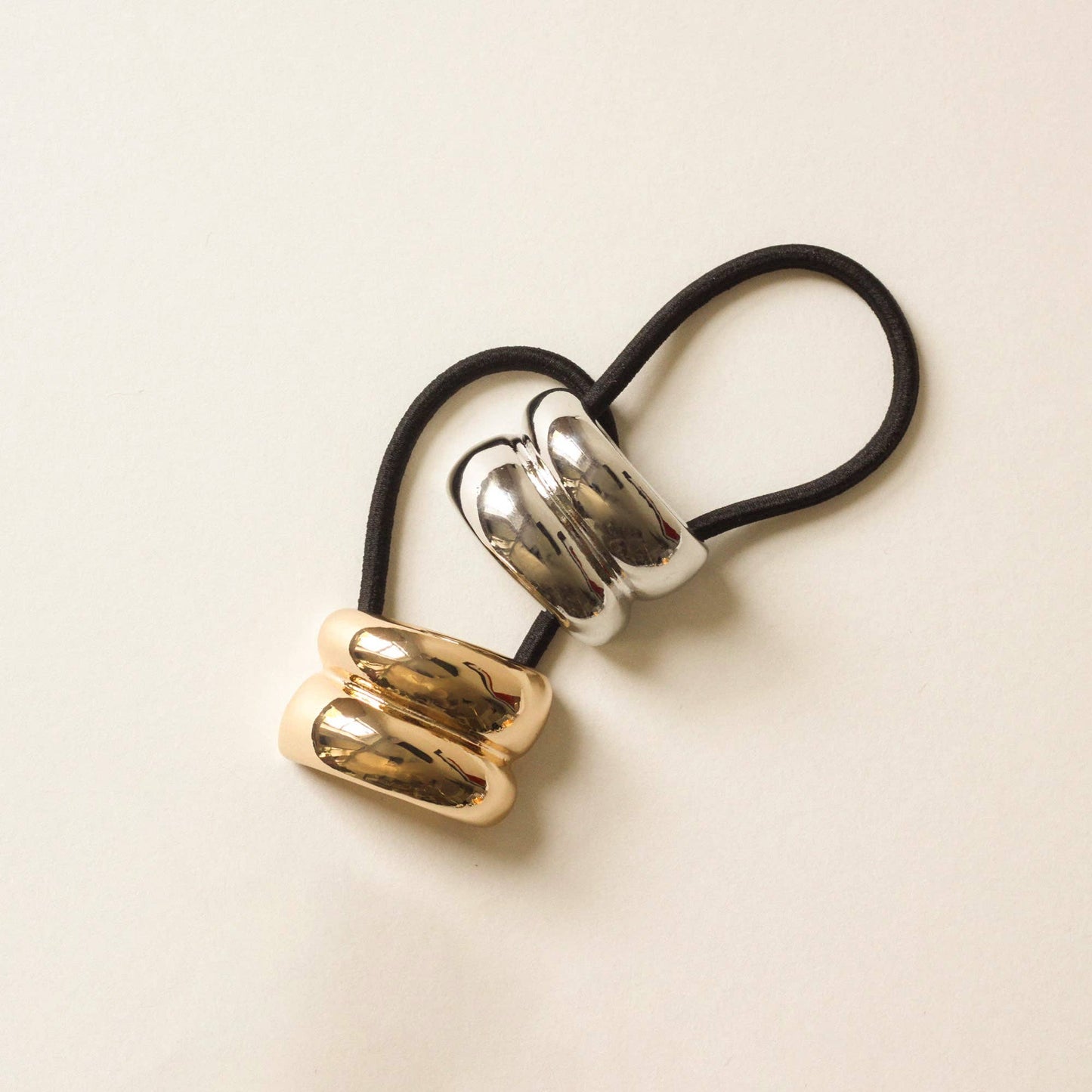 Mini Double Arch Metal Ponytail Hair Tie | Gold