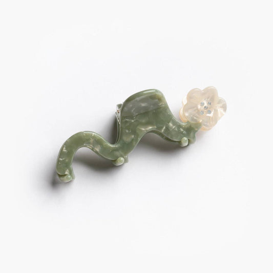 White Orange Blossom Flower Small Hair Claw