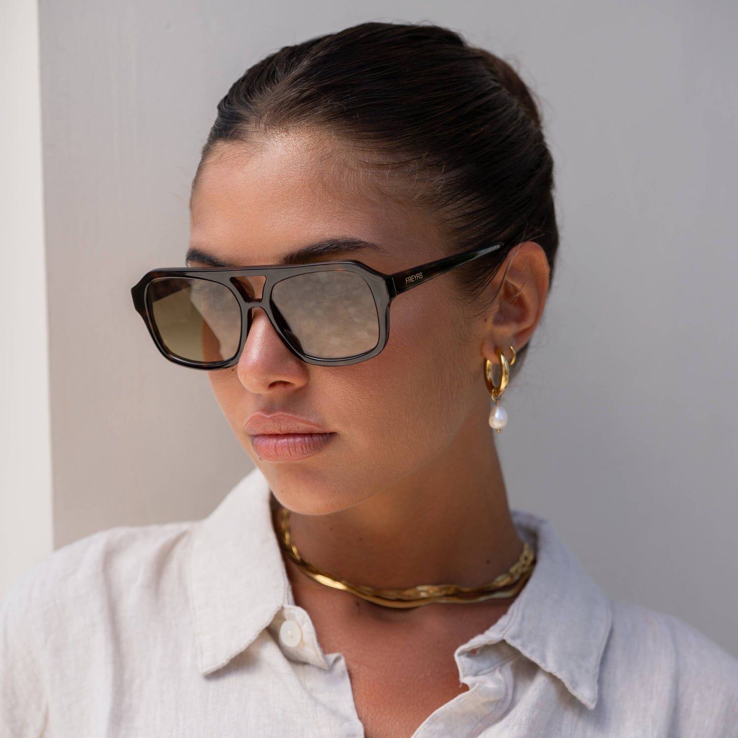 Havana Dark Tortoise Aviator Sunglasses