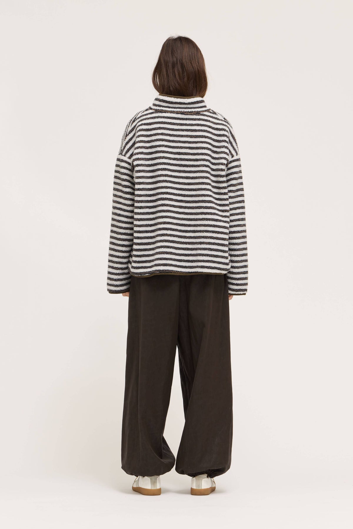 Stripe Fleece  Zip Jacket