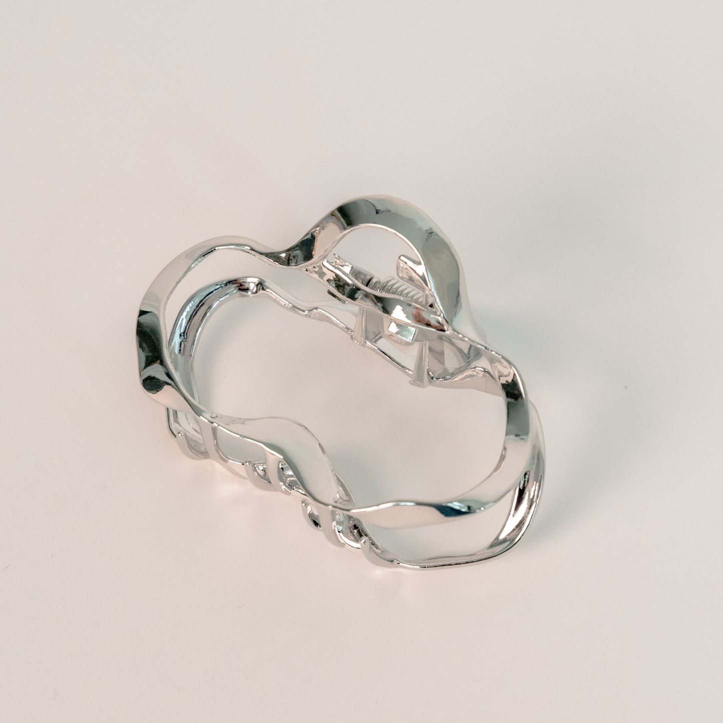 Silver Wave Hair Claw Clip