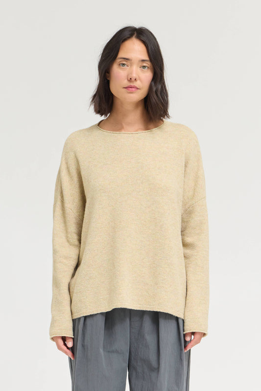 Yellow Speckled Fuzzy Pullover Sweater