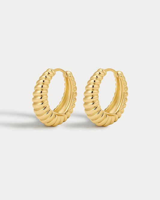 Gold Ridged Marbella Hoops