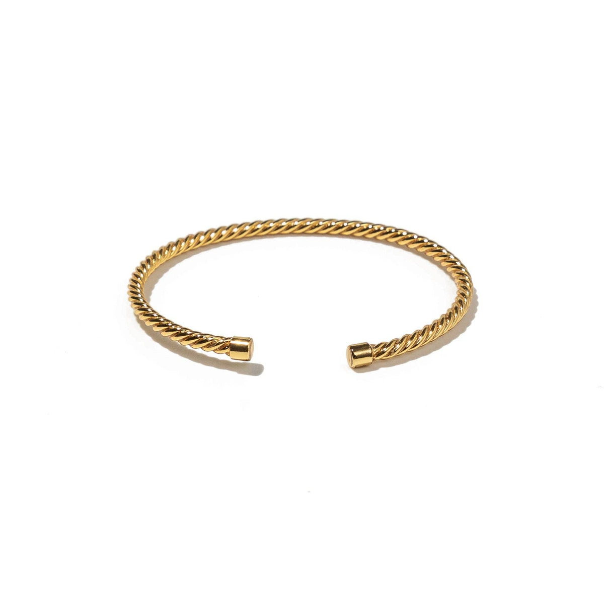 24K Gold Twisted Thin Cuff Bracelet