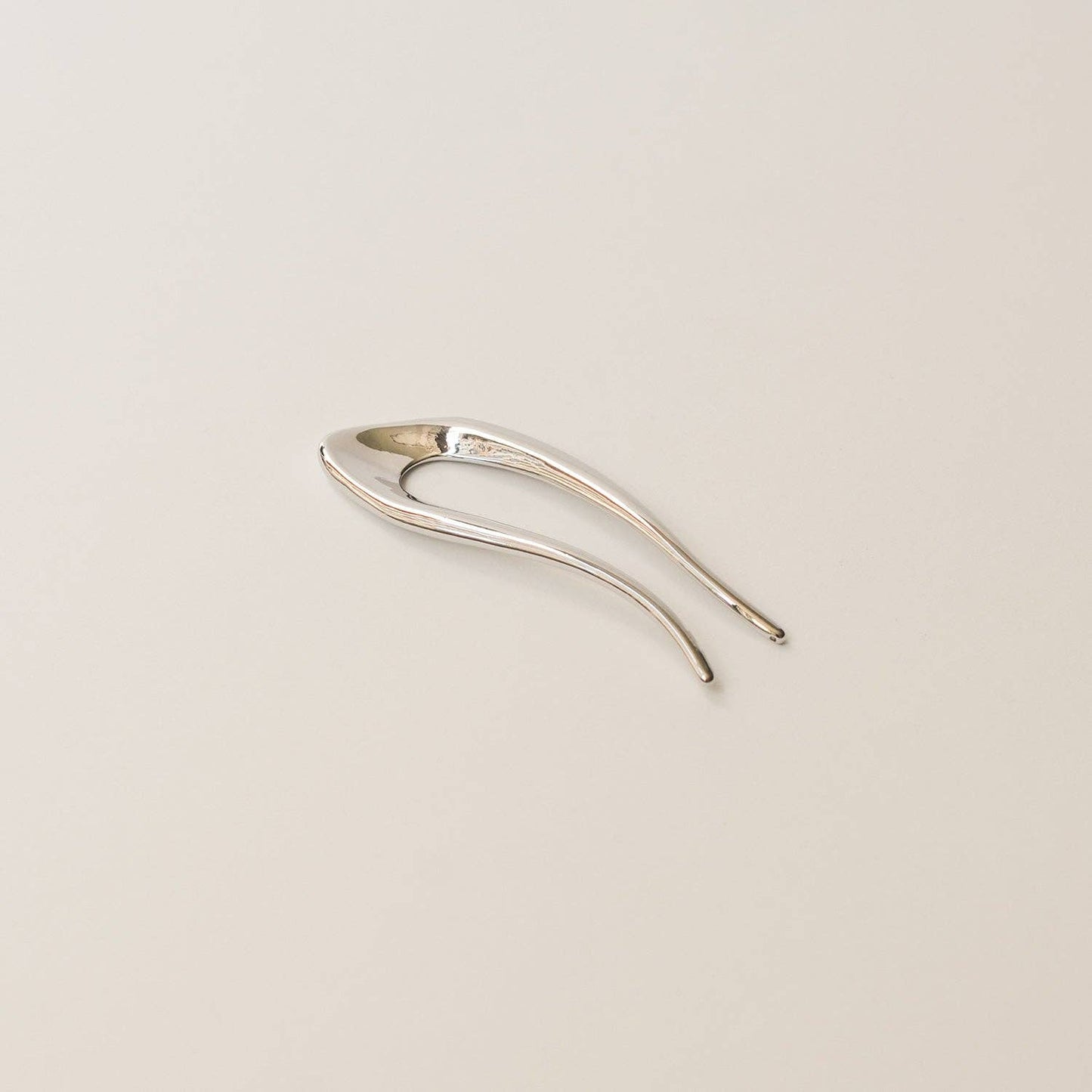 Silver Short U-Shaped Metal Hair Stick