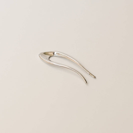 Silver Short U-Shaped Metal Hair Stick
