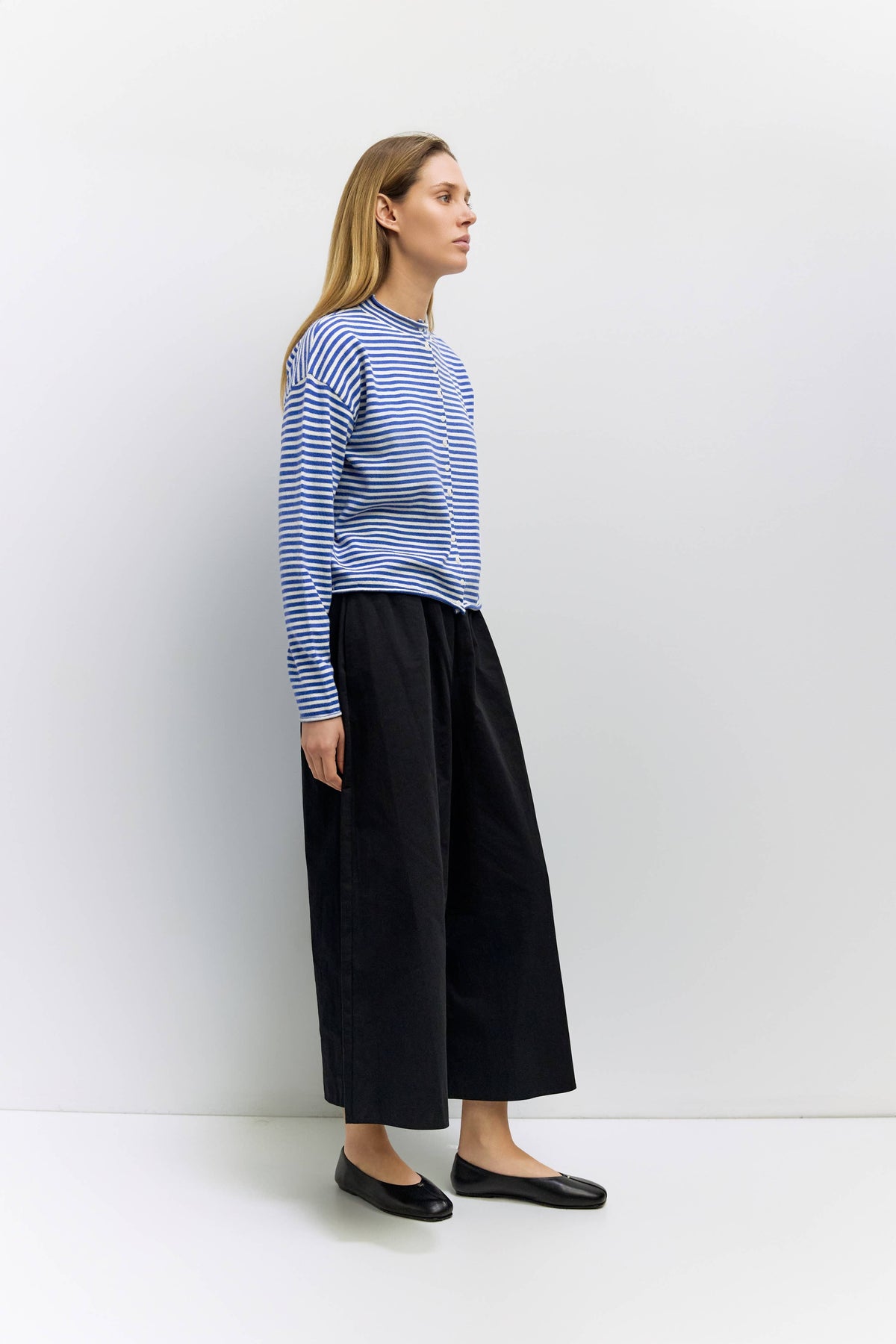 Striped Rolled Edge Cardigan