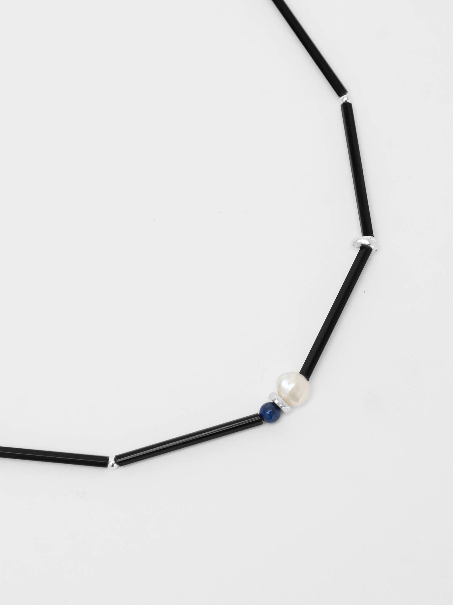 Mixed Lapis & Freshwater Pearl Beaded Necklace